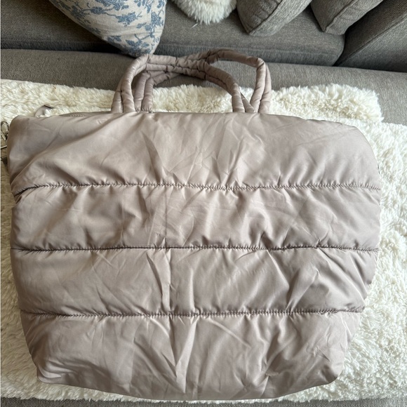 Taupe Puffer Weekender Tote Bag - Picture 2 of 9